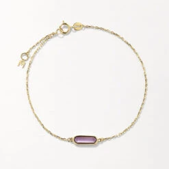 Amethyst Oval Chain Bracelet In 10k Gold