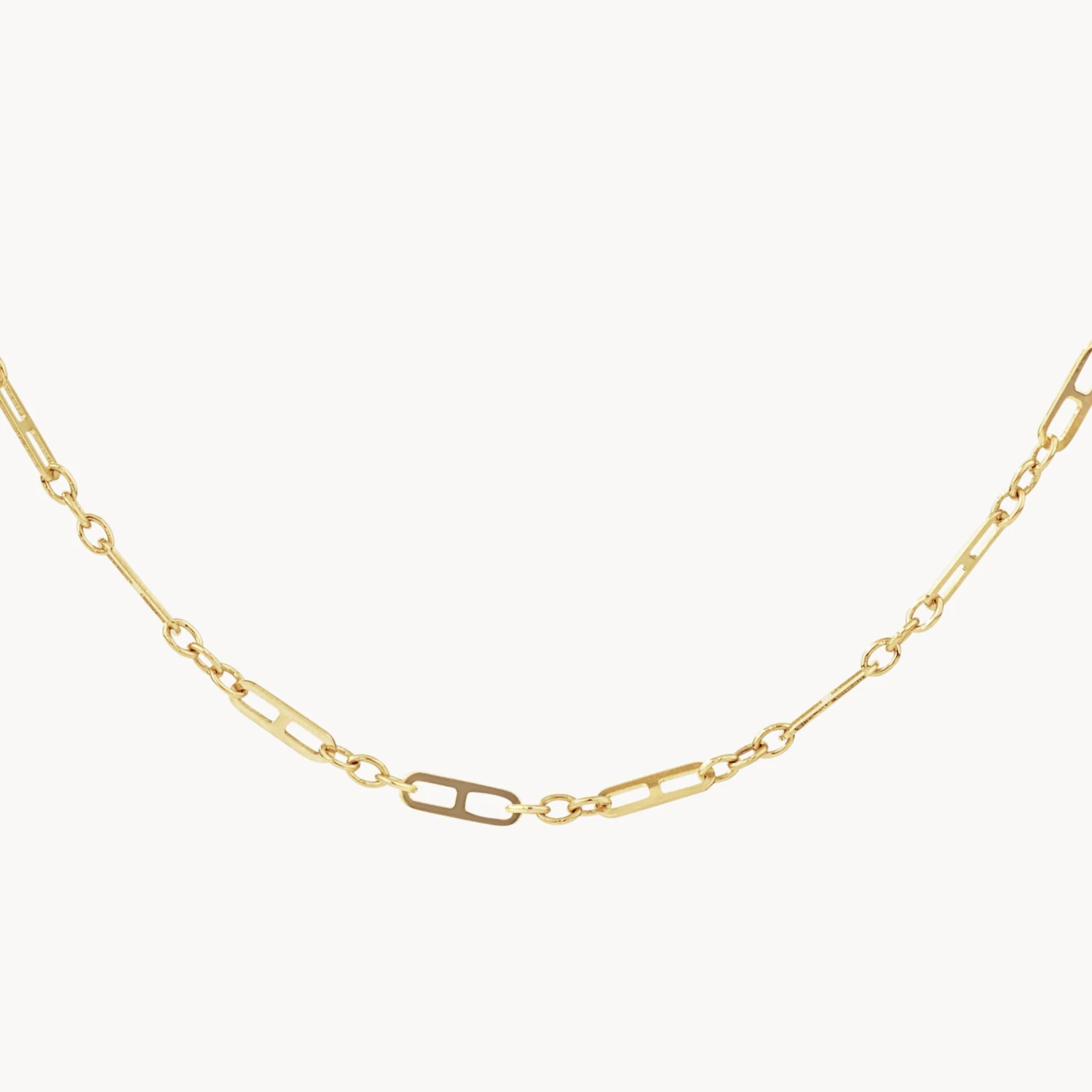 Anchor Paperclip Chain Necklace In 10k Gold 1 Anchor Paperclip Chain Necklace In 10k Gold