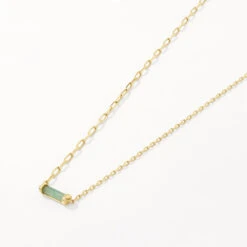 Aventurine Half Paperclip Fob Chain Necklace In Gold -Fashion Accessories Store aventurine half paperclip fob chain necklace in gold medley jewellery necklace 41812608614630