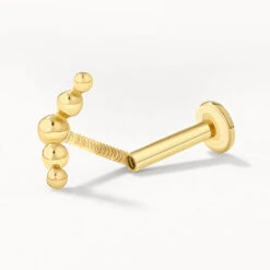 Ball Chevron Helix Single Stud Earring In 10k Gold -Fashion Accessories Store ball chevron helix single stud earring in 10k gold medley jewellery earrings 40461246038246