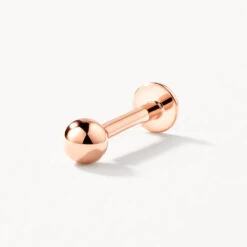 Ball Helix Single Stud Earring In 10k Rose Gold