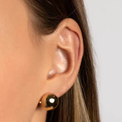 Ball Huggie Earrings In Gold -Fashion Accessories Store ball huggie earrings in gold medley jewellery earrings 38207245877478