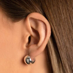 Ball Huggie Earrings In Silver -Fashion Accessories Store ball huggie earrings in silver medley jewellery earrings 38207251775718