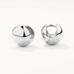 Ball Huggie Earrings In Silver