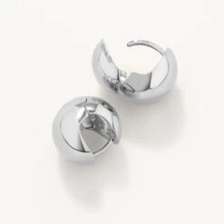 Ball Huggie Earrings In Silver -Fashion Accessories Store ball huggie earrings in silver medley jewellery earrings 38219969200358