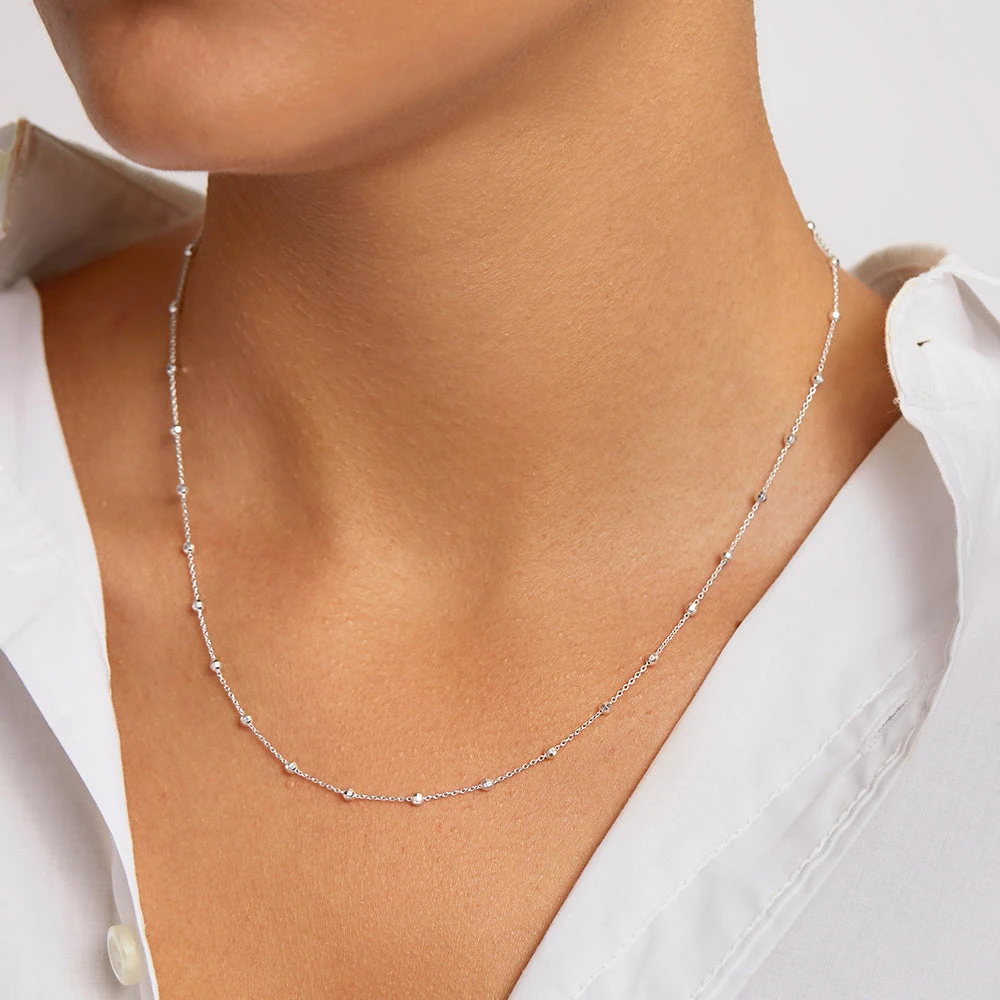 Bauble Chain Necklace In Silver 2 Bauble Chain Necklace In Silver - Image 2