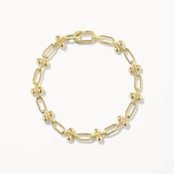 Bauble Paperclip Chain Bracelet In Gold