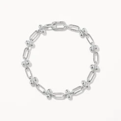 Bauble Paperclip Chain Bracelet In Silver