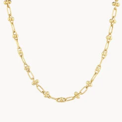 Bauble Paperclip Chain Necklace In Gold