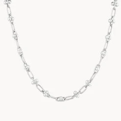 Bauble Paperclip Chain Necklace In Silver