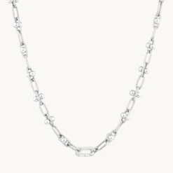 Bauble Paperclip Chain Necklace In Silver -Fashion Accessories Store bauble paperclip chain necklace in silver medley jewellery necklace 38642312577254