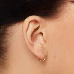 Beaded Huggies In 10k Gold -Fashion Accessories Store beaded huggies in 10k gold medley jewellery earrings 39724347457766