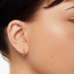 Beaded Huggies In 10k Gold -Fashion Accessories Store beaded huggies in 10k gold medley jewellery earrings 39724347490534