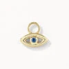 Blue Sapphire Evil Eye Charm In 10k Gold