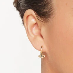 Blue Sapphire Evil Eye Charm In 10k Gold -Fashion Accessories Store blue sapphire evil eye charm in 10k gold medley jewellery earrings 39933062709478