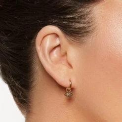 Blue Sapphire Evil Eye Charm In 10k Gold -Fashion Accessories Store blue sapphire evil eye charm in 10k gold medley jewellery earrings 39933062742246