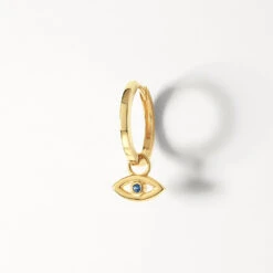 Blue Sapphire Evil Eye Charm In 10k Gold -Fashion Accessories Store blue sapphire evil eye charm in 10k gold medley jewellery earrings 39961458999526
