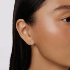 Blue Topaz Baguette Helix Single Stud Earring In 10k Gold 9 Blue Topaz Baguette Helix Single Stud Earring In 10k Gold -Fashion Accessories Store blue topaz baguette helix single stud in 10k gold medley jewellery earrings 39440926572774