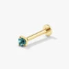 Blue Topaz Helix Single Stud Earring In 10k Gold