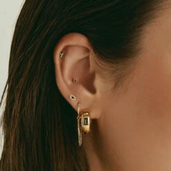 Blue Topaz Helix Single Stud Earring In 10k Gold -Fashion Accessories Store blue topaz helix single stud earring in 10k gold medley jewellery earrings 39961969754342