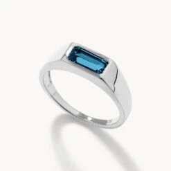 Blue Topaz Signet Pinky Ring In Silver 10 Blue Topaz Signet Pinky Ring In Silver -Fashion Accessories Store blue topaz signet pinky ring in silver medley jewellery ring 42643042533606