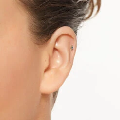 Blue Topaz Trio Bar Helix Single Stud Earring In 10k Gold -Fashion Accessories Store blue topaz trio bar helix single stud earring in 10k gold medley jewellery earrings 39933044228326