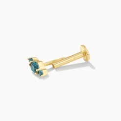 Blue Topaz Trio Bar Helix Single Stud Earring In 10k Gold -Fashion Accessories Store blue topaz trio bar helix single stud earring in 10k gold medley jewellery earrings 39966714200294