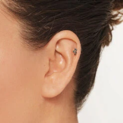 Blue Topaz Triple Marquise Helix Single Stud Earring In 10k Gold -Fashion Accessories Store blue topaz triple marquise helix earring in 10k gold medley jewellery earrings 39933042426086