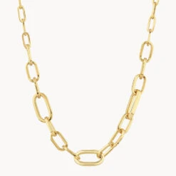 Bold Paperclip Chain Necklace In Gold