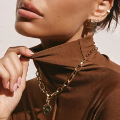 Bold Paperclip Chain Necklace In Gold -Fashion Accessories Store bold paperclip chain necklace in gold medley jewellery necklace 39432940060902