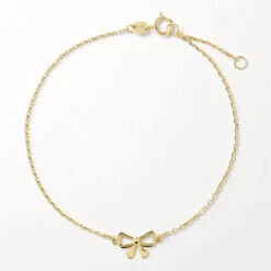 Micro Bow Bracelet In 10k Gold