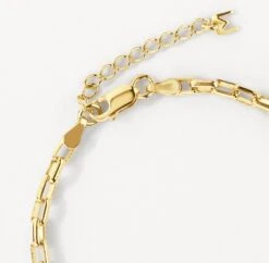 Box Paperclip Chain Bracelet In Gold -Fashion Accessories Store box paperclip chain bracelet in gold medley jewellery bangle bracelet 41819630141670