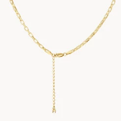 Box Paperclip Chain Necklace In Gold -Fashion Accessories Store box paperclip chain necklace in gold medley jewellery necklace 41811382763750