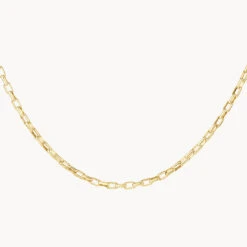 Box Paperclip Chain Necklace In Gold