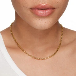 Box Paperclip Chain Necklace In Gold -Fashion Accessories Store box paperclip chain necklace in gold medley jewellery necklace 41913434570982