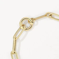 Boyfriend Paperclip Chain Bracelet In Gold -Fashion Accessories Store boyfriend paperclip bracelet gold medley jewellery bangle bracelet 37609052176614