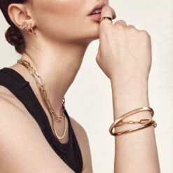 Boyfriend Paperclip Chain Bracelet In Gold -Fashion Accessories Store boyfriend paperclip bracelet gold medley jewellery bangle bracelet 37621975580902