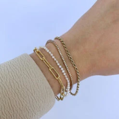 Boyfriend Paperclip Chain Bracelet In Gold -Fashion Accessories Store boyfriend paperclip bracelet gold medley jewellery bangle bracelet 38241889321190