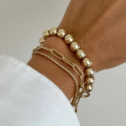 Boyfriend Paperclip Chain Bracelet In Gold -Fashion Accessories Store boyfriend paperclip bracelet gold medley jewellery bangle bracelet 39704434606310