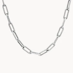 Boyfriend Paperclip Chain Necklace In Silver 16 Boyfriend Paperclip Chain Necklace In Silver -Fashion Accessories Store boyfriend paperclip chain necklace silver medley jewellery necklace 37609050964198