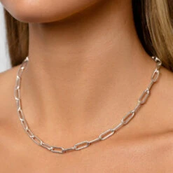 Boyfriend Paperclip Chain Necklace In Silver 23 Boyfriend Paperclip Chain Necklace In Silver -Fashion Accessories Store boyfriend paperclip chain necklace silver medley jewellery necklace 37609397223654