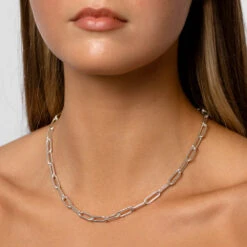 Boyfriend Paperclip Chain Necklace In Silver 17 Boyfriend Paperclip Chain Necklace In Silver -Fashion Accessories Store boyfriend paperclip chain necklace silver medley jewellery necklace 37609397289190