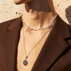 Fashion Accessories Store -Fashion Accessories Store boyfriend paperclip chain necklace silver medley jewellery necklace 39112032813286