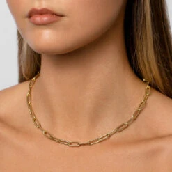 Boyfriend Paperclip Chain Necklace In Gold 19 Boyfriend Paperclip Chain Necklace In Gold -Fashion Accessories Store boyfriend paperclip necklace gold medley jewellery necklace 37609398894822