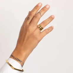 Boyfriend Stacker Ring In Gold -Fashion Accessories Store boyfriend stacker ring in gold medley jewellery ring 29226937057439