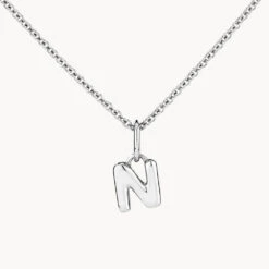 Bubble Letter Necklace In Silver -Fashion Accessories Store bubble letter necklace in silver necklace 42748072722662