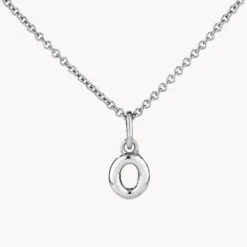 Bubble Letter Necklace In Silver -Fashion Accessories Store bubble letter necklace in silver necklace 42748072755430