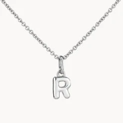 Bubble Letter Necklace In Silver -Fashion Accessories Store bubble letter necklace in silver necklace 42748075606246