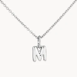 Bubble Letter Necklace In Silver -Fashion Accessories Store bubble letter necklace in silver necklace 42748075704550