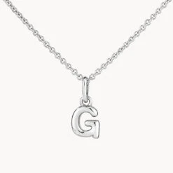Bubble Letter Necklace In Silver -Fashion Accessories Store bubble letter necklace in silver necklace 42748075835622